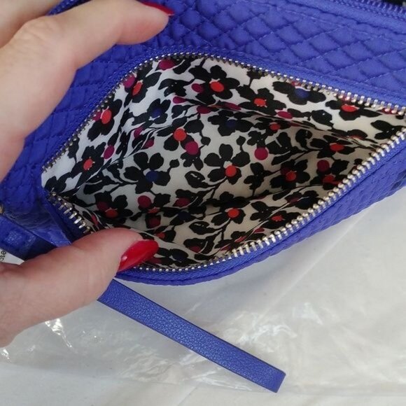 Vera Bradley Iconic Microfiber Pouch Wristlet, Gage Blue - Picture 3 of 4